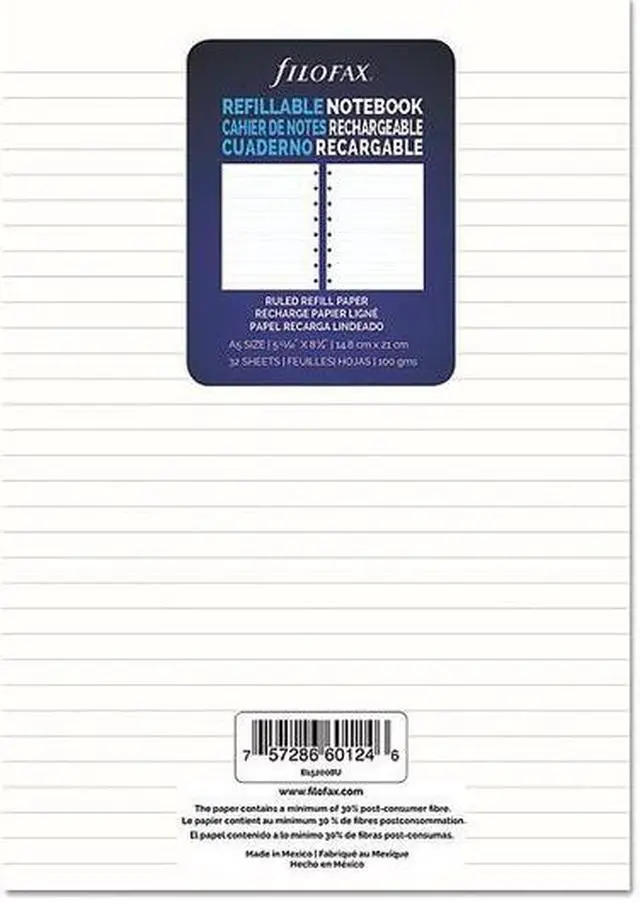 Alt view image 6 of 11 - Pack of 32 Filofax A5 (5.8" x 8.3") Notebook Refills, Ruled