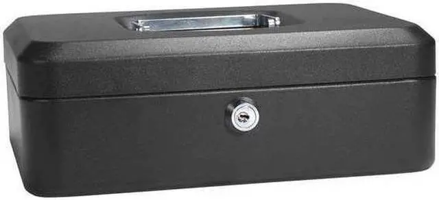 Main image of 10 Inch Black Cash Box with Key Lock