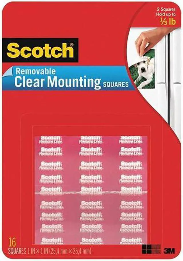Main image of Scotch Mounting Squares Precut Removable 11/16" x 11/16" Clear 35/Pack 859