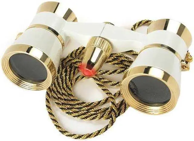 Main image of Barska AB11280 3x25 Blueline Opera Glasses with Gold Trim Necklace and Reading Light