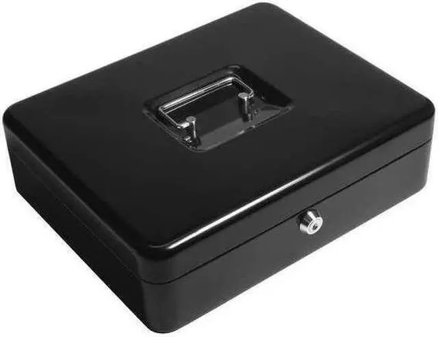 Main image of 12 Inch Cash Box and 6 Compartment Coin Tray with Key Lock