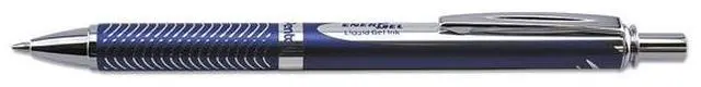 Alt view image 4 of 10 - EnerGel Alloy RT Gel Pen Retractable Medium 0.7 mm Black Ink Blue Barrel BL407CA
