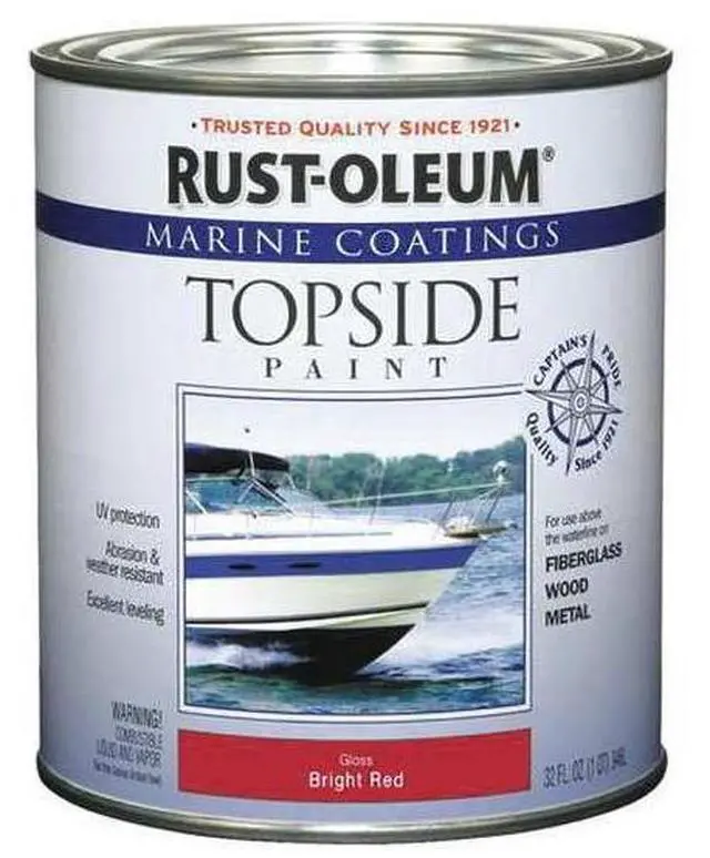 Main image of RUST-OLEUM 207004 Topside Paint,Bright Red,Alkyd