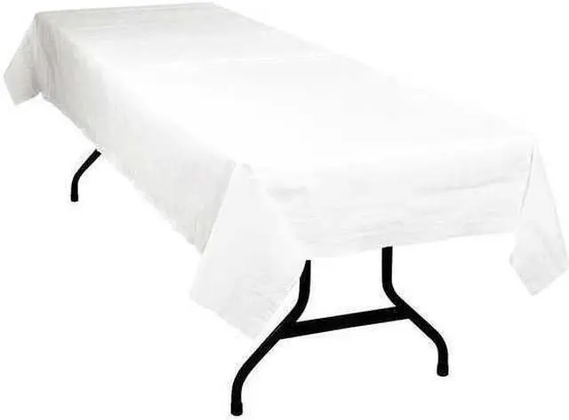 Main image of Tablemate Table Set Poly Tissue Table Cover 54 x 108 White 6/Pack PT549WH