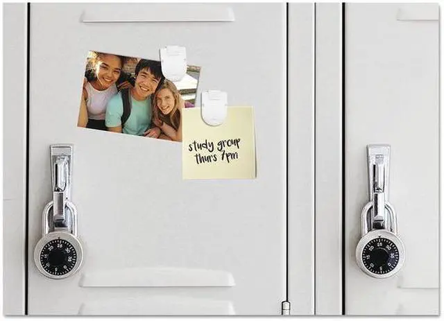 Main image of Advantus Magnetic/Adhesive Clips, 0.25", White, 20/Box 75356