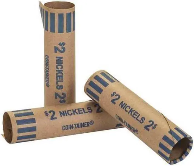 Alt view image 3 of 6 - Coin-Tainer Preformed Tubular Coin Wrappers Nickels $2 1000 Wrappers/Box 20005