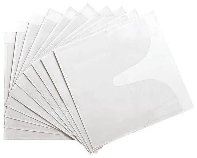 Main image of Compucessory 26555 CD/DVD Holder, 1 CD/DVD Capacity - White - Polypropylene - 50/Pack