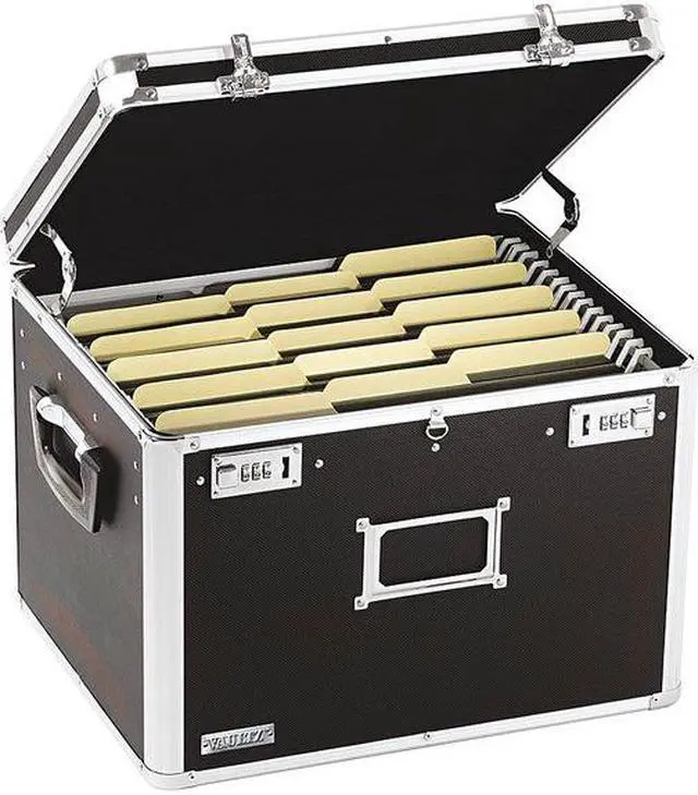 Alt view image 2 of 6 - Vaultz Locking File Chest Storage Box Letter/Legal 17-1/2 x 14 x 12-1/2 Black