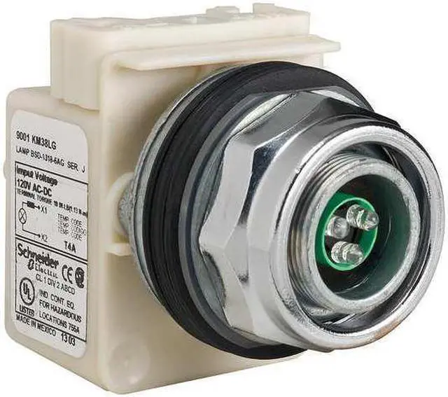 Main image of Pilot Light, LED, Green, 120VAC/DC, No Lens 9001KP38LG