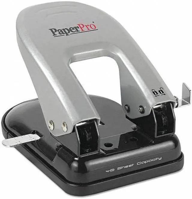 Main image of Indulge Two-Hole Punch, 40-Sheet Capacity, Black/silver