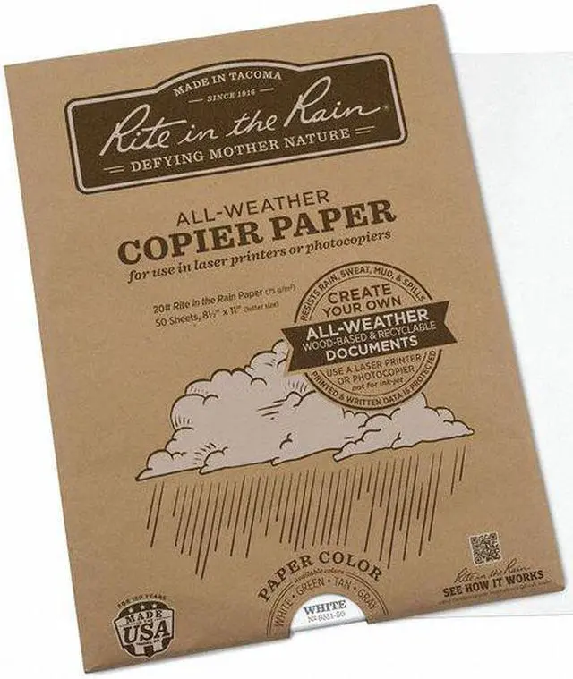 Alt view image 5 of 5 - RITE IN THE RAIN 8511-50 Laser Paper,8-1/2" x 11" Sheet Sz,PK50