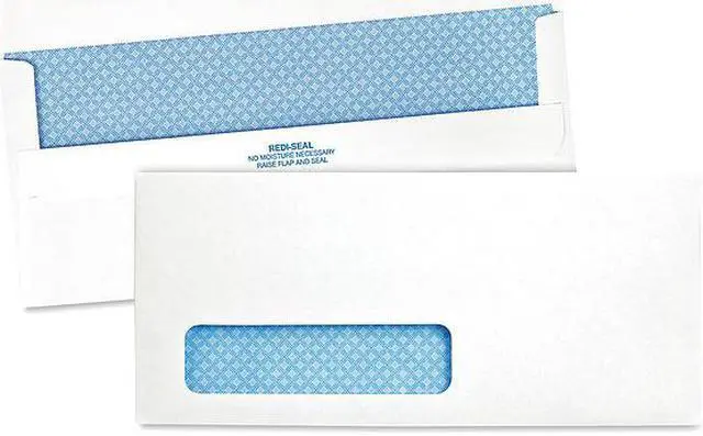 Main image of Quality Park Redi Seal Envelope Security #10 4 1/8 x 9 1/2 Window White 500/Box 21418