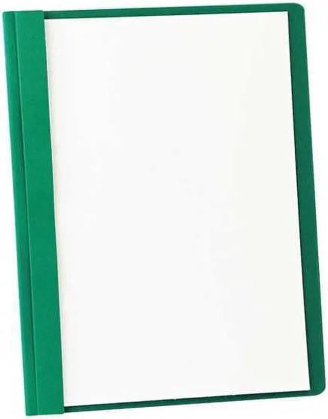 Alt view image 2 of 9 - Oxford 55856 Clear Front Report Cover, Tang Clip, Letter, 1/2" Capacity, Green, 25/Box