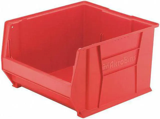 Alt view image 2 of 3 - AKRO-MILS 30289RED Storage Bin, Plastic, Red, 12 in H, 18 1/4 in W, 23 7/8 in L