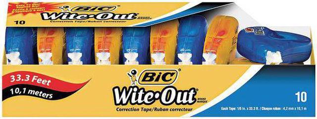 BIC Wite-Out EZ Correct Correction Tape Non-Refillable 1/6 x 472 10/Box  WOTAP10 