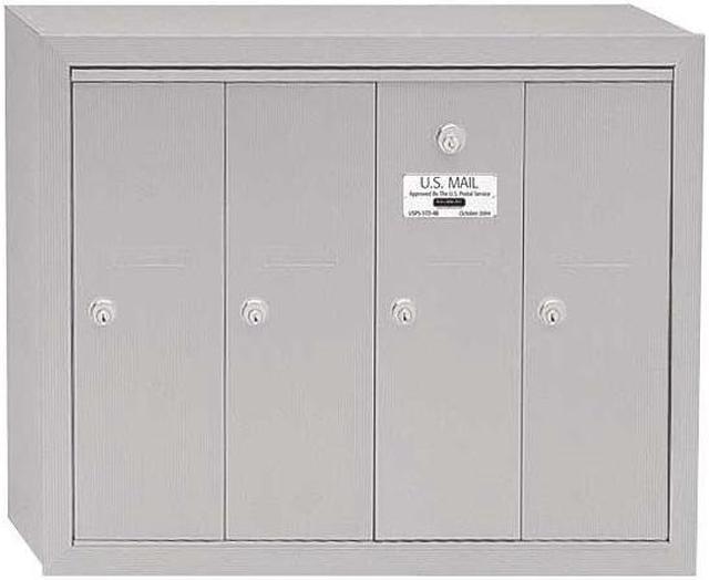 SALSBURY INDUSTRIES 3504ASU Vertical Mailbox,4 Doors,Alum