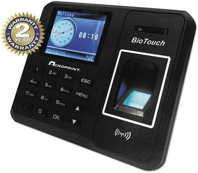 Alt view image 2 of 4 - Acroprint ACP010276000 BioTouch Time Clock, Hours/Minutes/Seconds, 6 x 1 1/2 x 5