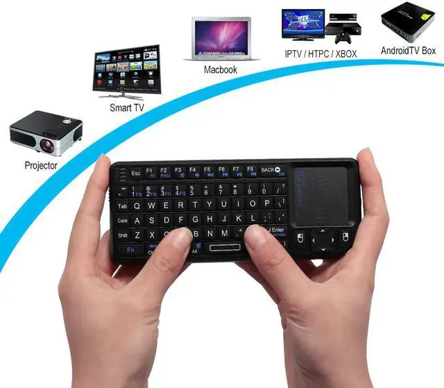 Alt view image 4 of 7 - Rii Mini X1 Handheld 2.4G Wireless Keyboard Touchpad Air Mouse Gaming Keyboards for Laptop PC Notebook Smart TV Android TV BOX