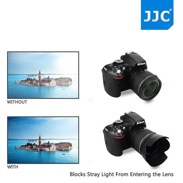 Alt view image 3 of 7 - JJC LH-69 Reversible Lens Hood Shade for NIKON AF-S DX 18-55mm f/3.5-5.6G VR II Lens Replaces Nikon HB-69 Lens Hood