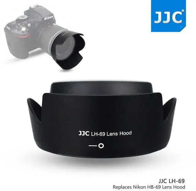 Main image of JJC LH-69 Reversible Lens Hood Shade for NIKON AF-S DX 18-55mm f/3.5-5.6G VR II Lens Replaces Nikon HB-69 Lens Hood