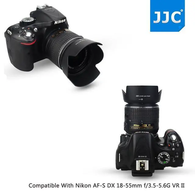 Alt view image 5 of 7 - JJC LH-69 Reversible Lens Hood Shade for NIKON AF-S DX 18-55mm f/3.5-5.6G VR II Lens Replaces Nikon HB-69 Lens Hood