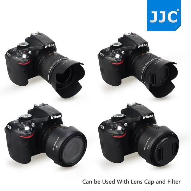 Alt view image 7 of 7 - JJC LH-69 Reversible Lens Hood Shade for NIKON AF-S DX 18-55mm f/3.5-5.6G VR II Lens Replaces Nikon HB-69 Lens Hood