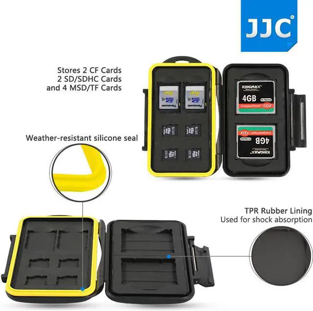 Alt view image 2 of 9 - JJC Anti-shock Water-resistant CF SD Micro SD Card Holder Camera Memory Card Case Cover Protector For 2CF+2SD+4 MicroSD Card
