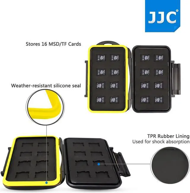 Alt view image 2 of 9 - JJC MC-MSD16 Anti-shock Water-resistant Hard Holder Storage Camera Memory Card Case Protector For 16 PCS Micro SD Cards