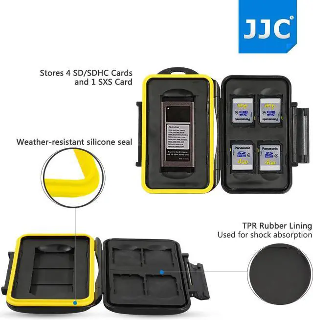 Alt view image 2 of 14 - JJC MC-SD/SXS5 Water-resistant Holder Storage SD  SXS Memory Card Case For 4PCS SecureDigital(SD) 1PCS SXS card