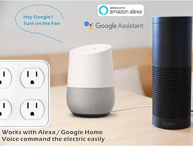Alt view image 6 of 7 - Wireless Wall Tap Smart Plug, Surge Protector, 4 Outlet Extender with 4 USB Charging Ports, Compatible with Alexa Google Assistant, no Hub Required (4 Outlets,4 USB Ports), ETL Certified