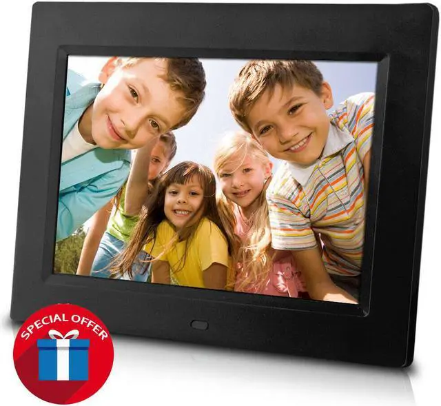 Main image of 8-Inch Digital Photo Frame, multimedia player, 5 star product (Black)