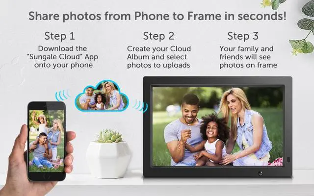 Alt view image 4 of 7 - Sungale 19" True Cloud Frame with Editable Cloud Albums, 20GB Free Cloud Storage, Computer or App Remote Manage, Easy Setup, Full Features & Functions, more advanced technology than WiFi Frames