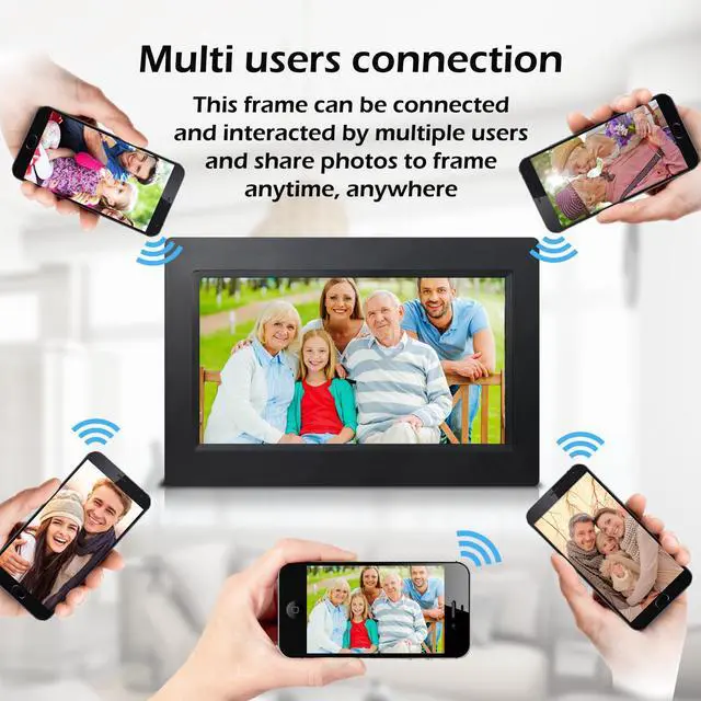 Alt view image 11 of 12 - Sungale Group - CPF1032 - Sungale Cloud Frame - 10.1 LED Digital Frame - Black - 1024 x 600 - Cable - 16:9 - Slideshow -