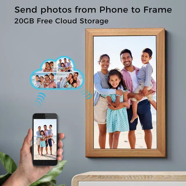 Alt view image 2 of 7 - Sungale 21.5 True Cloud Frame with Editable Cloud Albums, IPS LCD Screen, 20GB Free Cloud Storage, Computer or App Remote Manage, Easy Setup, Full Features & Functions, 32GB Storage, Auto-Rotate