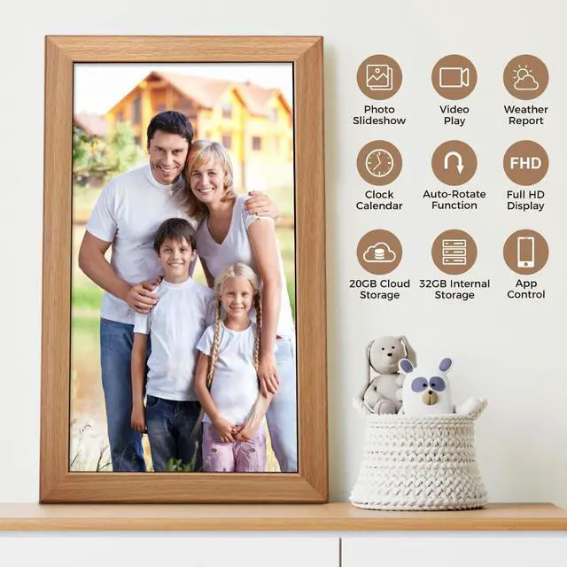 Alt view image 4 of 7 - Sungale 21.5 True Cloud Frame with Editable Cloud Albums, IPS LCD Screen, 20GB Free Cloud Storage, Computer or App Remote Manage, Easy Setup, Full Features & Functions, 32GB Storage, Auto-Rotate