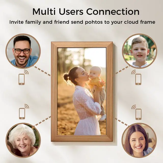Alt view image 6 of 7 - Sungale 21.5 True Cloud Frame with Editable Cloud Albums, IPS LCD Screen, 20GB Free Cloud Storage, Computer or App Remote Manage, Easy Setup, Full Features & Functions, 32GB Storage, Auto-Rotate
