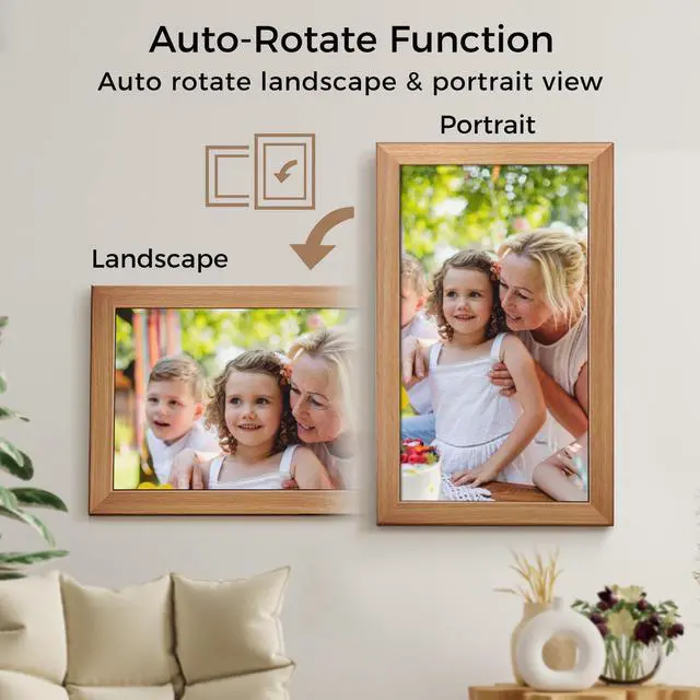 Alt view image 7 of 7 - Sungale 21.5 True Cloud Frame with Editable Cloud Albums, IPS LCD Screen, 20GB Free Cloud Storage, Computer or App Remote Manage, Easy Setup, Full Features & Functions, 32GB Storage, Auto-Rotate
