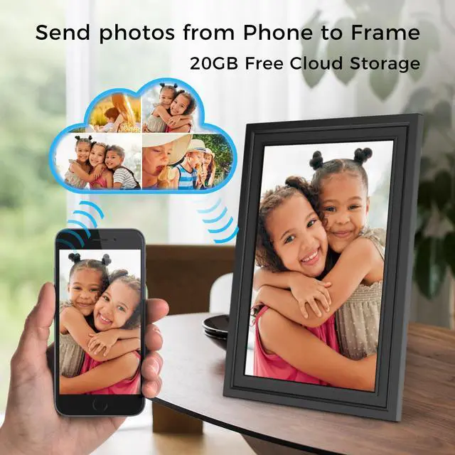 Alt view image 2 of 7 - Sungale 10.1 True Cloud Frame with Editable Cloud Albums, IPS HD Touch Screen, 20GB Free Cloud Storage, Computer or App Remote Manage, Easy Setup, Full Features & Functions, 16GB Storage, Auto-Rotate