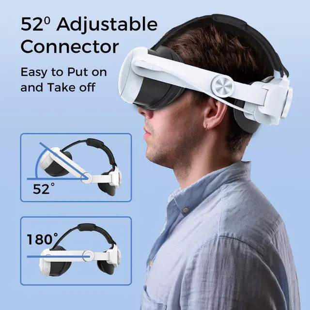 Alt view image 5 of 7 - ALPHA DIGITAL Head Strap with 6000mAh Battery, for Quest 3, Extended 4 Hrs of Playtime, Fast Charging VR Power, Elite Strap Replacement for Enhanced Comfort, Adjustable Headstrap