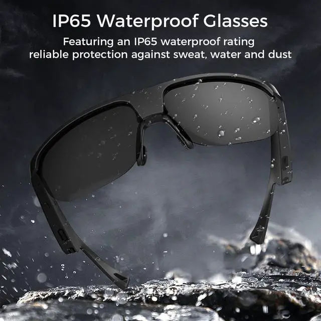 Alt view image 4 of 7 - Alpha Digital Smart Polarized Bluetooth Sunglasses, Built-in Mic & Speakers, Voice Assistant, Open Ear Music & HD Calling, Magnetic Charging, Noise Reduction, IP65 Waterproof