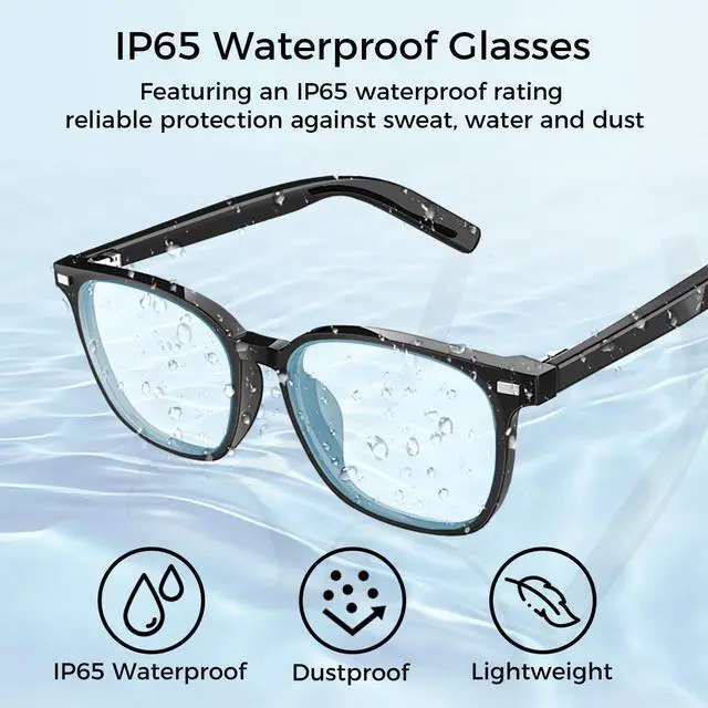 Alt view image 6 of 7 - Alpha Digital Smart Glasses with Built-in Mic & Speakers, Voice Assistant, 2 Interchangeable Magnetic Clipover Lenses, Open Ear Music & Clear Calling, IP65 Waterproof