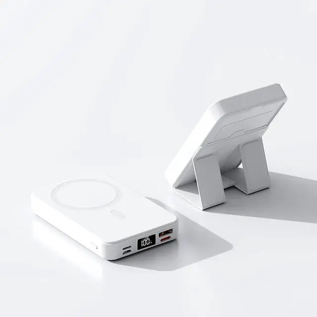 Alt view image 2 of 3 - 10000mAh Portable Magnetic Wireless Charge Power Bank with Phones Stand