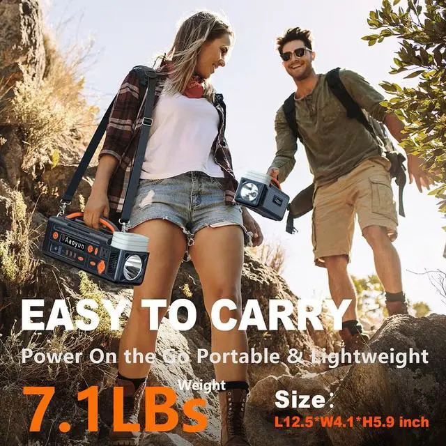 Alt view image 2 of 5 - Portable Power Station | 300W Pure Sine Wave Inverter | 296Wh Battery Backup for Camping & Emergency | Type-C & Solar Charging