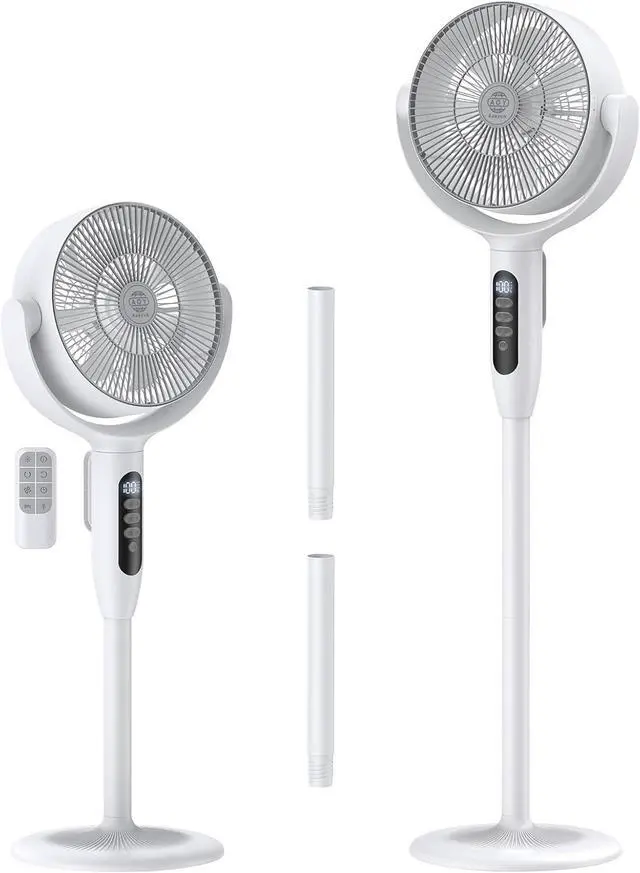 Main image of Cordless Floor Fan, 12000mAh Rechargeable Pedestal Fan with Remote, 3D Oscillating Air Circulator, 8 Speeds Quiet DC Motor, Adjustable Height Desk Fan for Bedroom, Home, Office, Camping