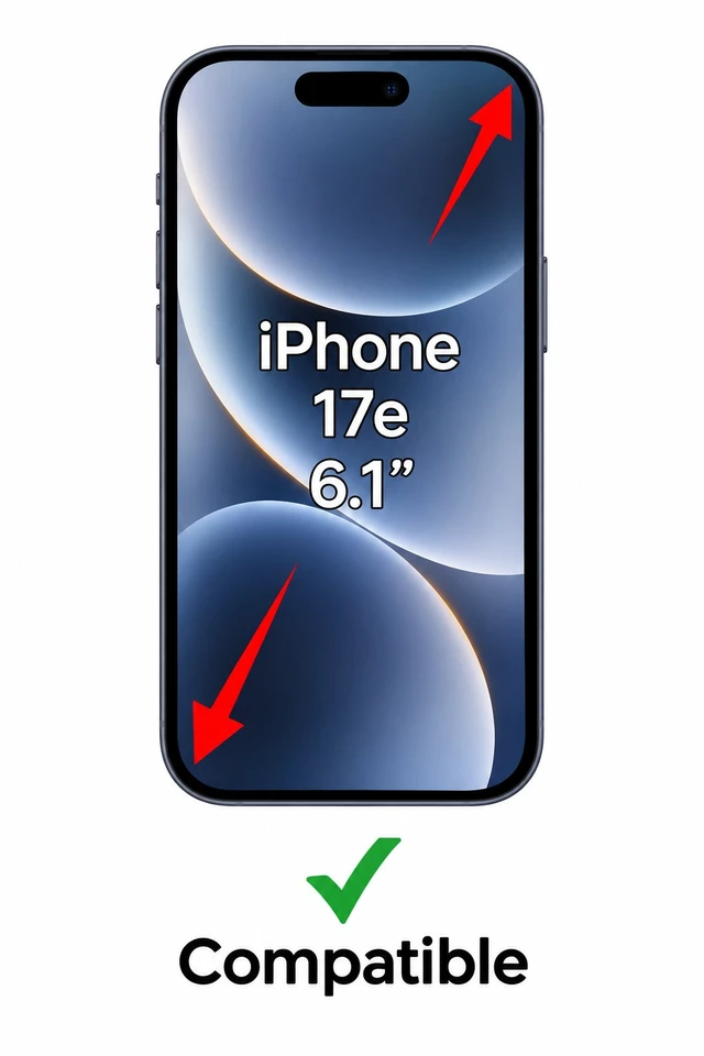 Alt view image 2 of 7 - Screen Protector for Apple iPhone 17e, Tempered Glass, Crystal Clear HD Display, Auto-Alignment Install, Bubble Free, Case Friendly, 9H Hardness, Scratchproof iPhone 17e