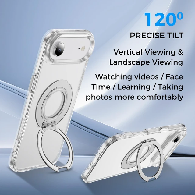 Alt view image 6 of 7 - Clear Stand Phone Case & Screen Protector Bundle for Apple iPhone Air