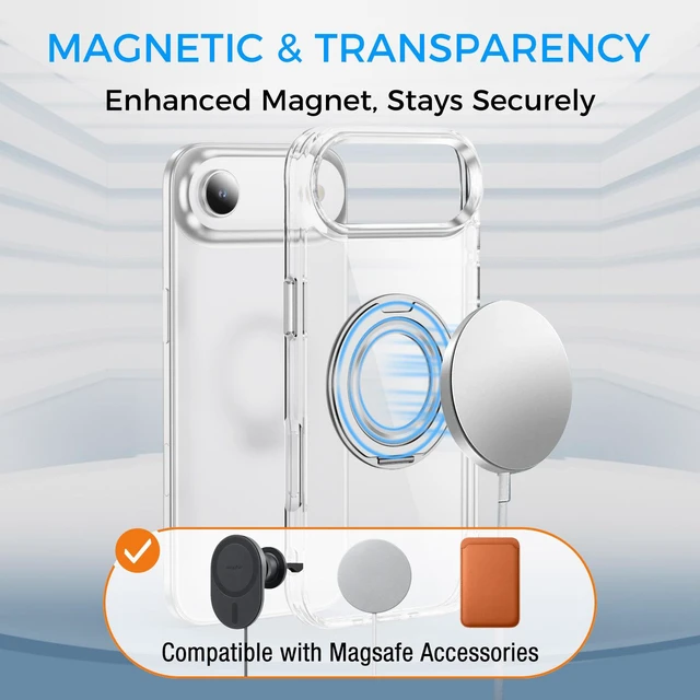 Alt view image 7 of 7 - Clear Stand Phone Case & Screen Protector Bundle for Apple iPhone Air