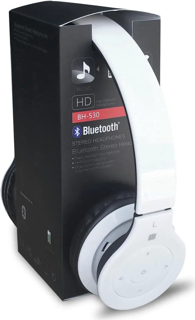 Main image of Alpha Digital BH-530-W Bluetooth Headphone with Soft Fit Ear Covers and Built-In Microphone (White)