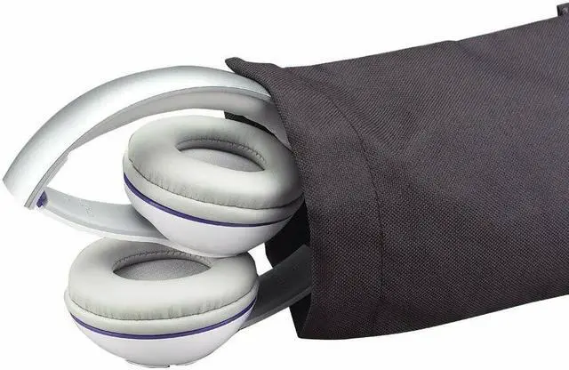 Alt view image 2 of 2 - iHome Folding 3.5mm Headphones with Travel Pouch (White/Purple)