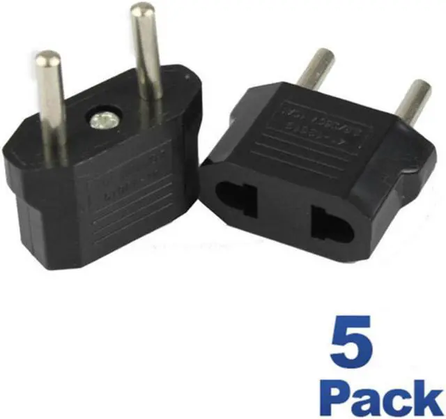 Main image of 5 Pack Plug Adapter Converts USA to EURO 2 plug to 2 prong